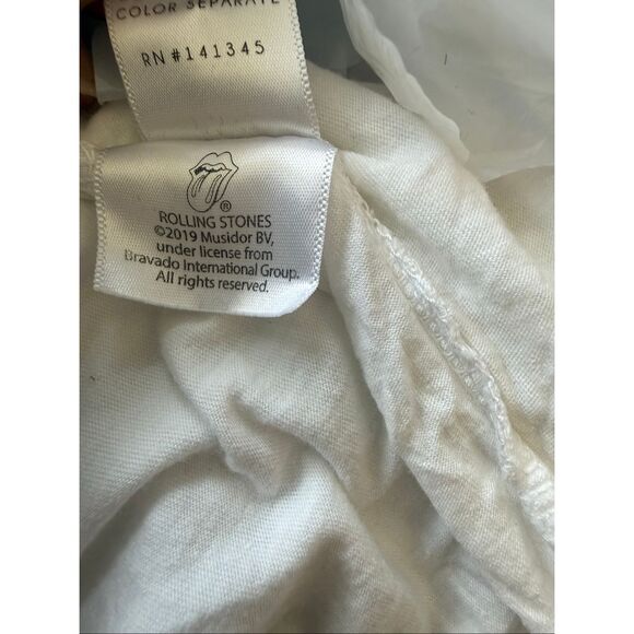 Daydreamer Women's Rolling Stones Retro Tongue Boyfriend Graphic Tee White Large - Picture 6 of 8